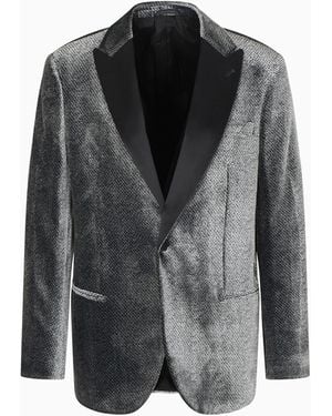 Giorgio Armani Giorgio's Single-Breasted Tuxedo Jacket - Grey
