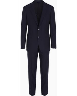 Giorgio Armani Manhattan Line Single-Breasted Suit - Blue