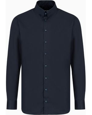 Giorgio Armani Luxury Cotton Twill Shirt - Blue