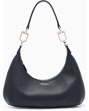 Giorgio Armani Bolso Hobo La Prima Tamaño Mediano De Napa - Negro