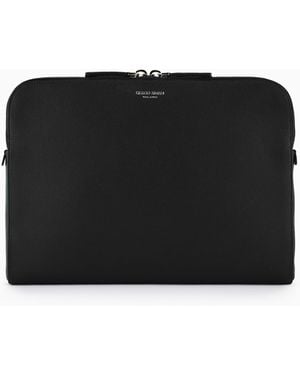 Giorgio Armani Leather Document Holder - Black
