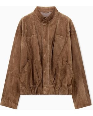 Giorgio Armani Suede-Lambskin Jacket - Brown