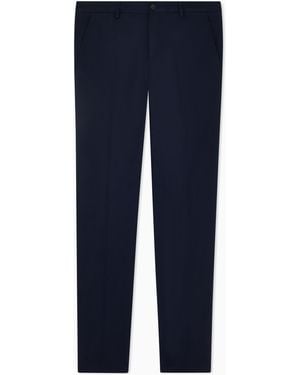 Giorgio Armani Stretch Cashmere And Cotton Trousers - Blue