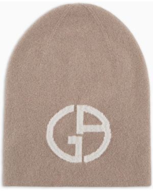 Giorgio Armani Gorro De Cachemir Con Logotipo En Tejido Jacquard - Neutro