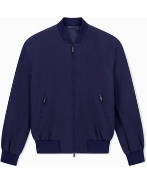 Giorgio Armani Cotton And Cupro Blouson - Blue