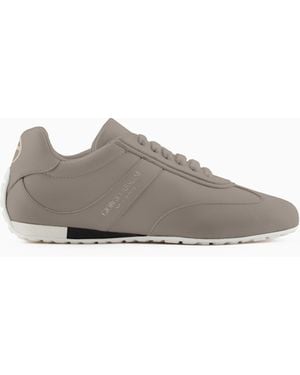 Giorgio Armani Nappa-Leather Trainers - White