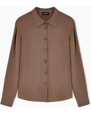 Giorgio Armani Triple Silk Georgette Shirt - Brown