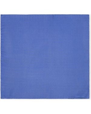 Giorgio Armani Einstecktuch Aus Viskose Und Seide Mit Fischgrätmuster - Blau