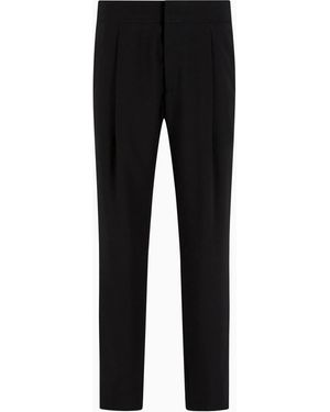 Giorgio Armani Pantaloni A Una Pince - Nero