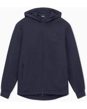 Giorgio Armani Sudadera De Punto Doble Con Capucha - Azul
