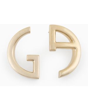 Giorgio Armani Ga Logo-Shaped Earrings - White