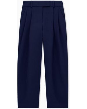 Giorgio Armani Trousers Wide-Leg With Double Pleats - Blue