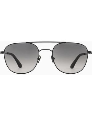 Giorgio Armani Sonnenbrille Mit Eckiger Fassung Für Herren - Mettallic