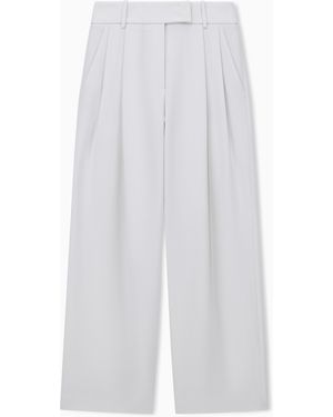 Giorgio Armani Trousers Wide-Leg With Double Pleats - White