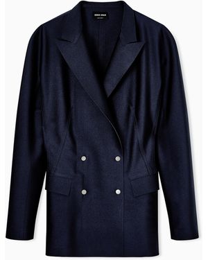 Giorgio Armani Double-Breasted Jacket - Blue