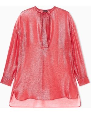Giorgio Armani Silk Blend Oversized Shirt - Pink