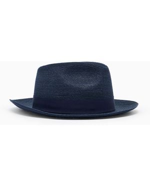 Giorgio Armani Hemp And Cotton Hat - Blue
