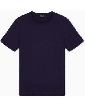Giorgio Armani Crew-Neck, Short-Sleeved Jumper - Blue
