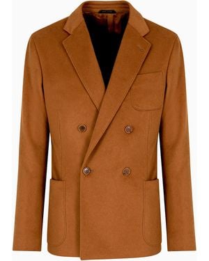 Giorgio Armani Vicuña Double-Breasted Jacket - Brown