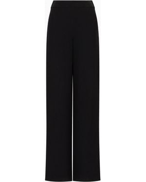 Giorgio Armani Straight-Cut, Silk-Cady Trousers - Black