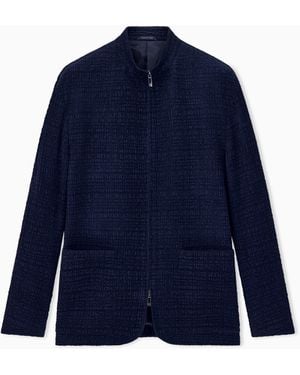 Giorgio Armani Sport Jacket Froissè Stretch Velvet - Blue