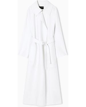Giorgio Armani Virgin-Wool Long Coat - White
