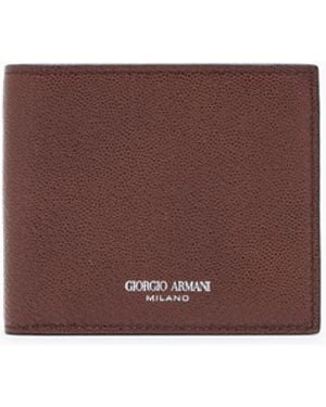 Giorgio Armani Bifold Leather Wallet - Purple