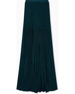 Giorgio Armani Pleated Viscose Oversized Skirt - Green