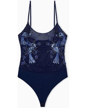 Giorgio Armani Embroidered Bodysuit - Blue