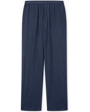 Giorgio Armani Flat Front Trousers - Blue