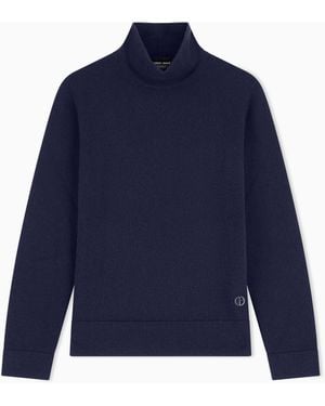 Giorgio Armani Pure Cashmere Cowl-Neck Jumper - Blue