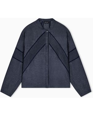 Giorgio Armani Linen And Lyocell Shirt Denim Collection - Blue