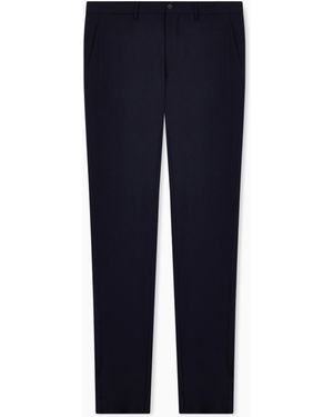 Giorgio Armani Two-Way Stretch Wool-Canvas Trousers - Blue
