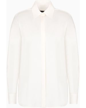 Giorgio Armani Pure Silk Charmeuse Shirt - White