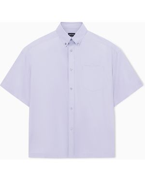 Giorgio Armani Cotton-Poplin Shirt - Purple