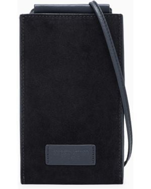 Giorgio Armani Calfskin And Suede Mobile Phone Holder - Black