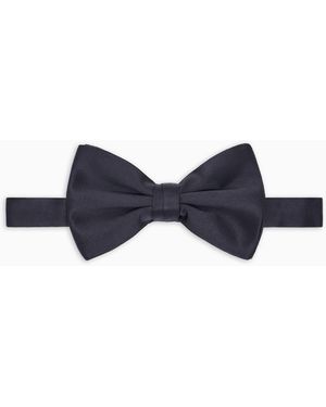 Giorgio Armani Large, Pure Silk Knotted Bow Tie - Black