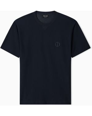 Giorgio Armani Technical Waffle T-Shirt - Blue