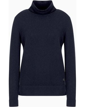 Giorgio Armani Pure Cashmere Cowl-Neck Jumper - Blue