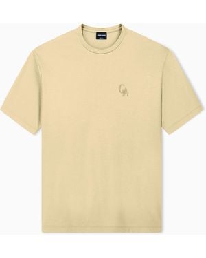 Giorgio Armani T-Shirt Regular Fit Organic Cotton Interlock Jersey - Natural