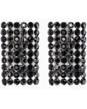 Giorgio Armani Orecchini A Clip Con Strass - Bianco