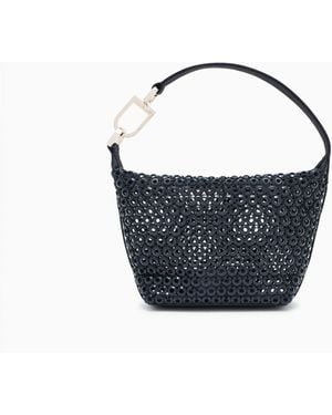 Giorgio Armani Minibolso De Mano La Prima Soft De Raso Con Motivo A Láser Y Strass - Azul