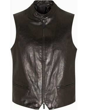 Giorgio Armani Zip-Up Gilet - Black