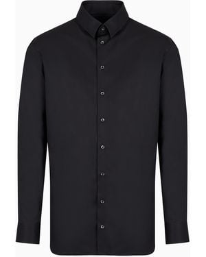 Giorgio Armani Luxury Cotton Twill Shirt - Blue