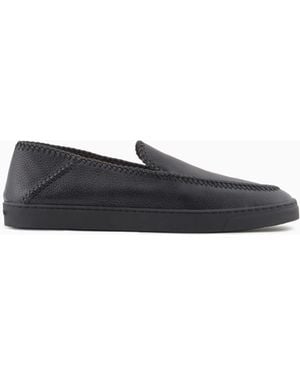 Giorgio Armani Galleria 3 Deerskin Slip-Ons With Threading - White