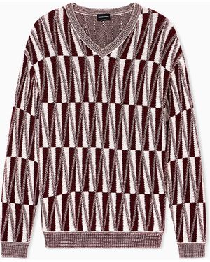 Giorgio Armani Maglia Con Scollo A V - Rosso