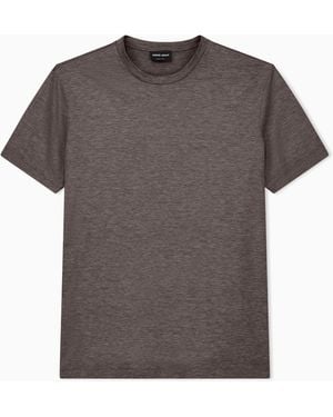 Giorgio Armani Plain-Knit Jersey T-Shirt - Grey