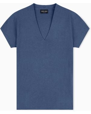 Giorgio Armani Short Sleeve Top - Blue