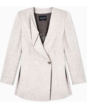 Giorgio Armani Linen, Viscose And Silk Crêpe Single-Breasted Jacket - White
