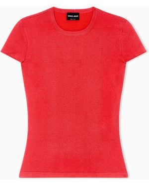 Giorgio Armani Viscose Crew-Neck Jumper - Red